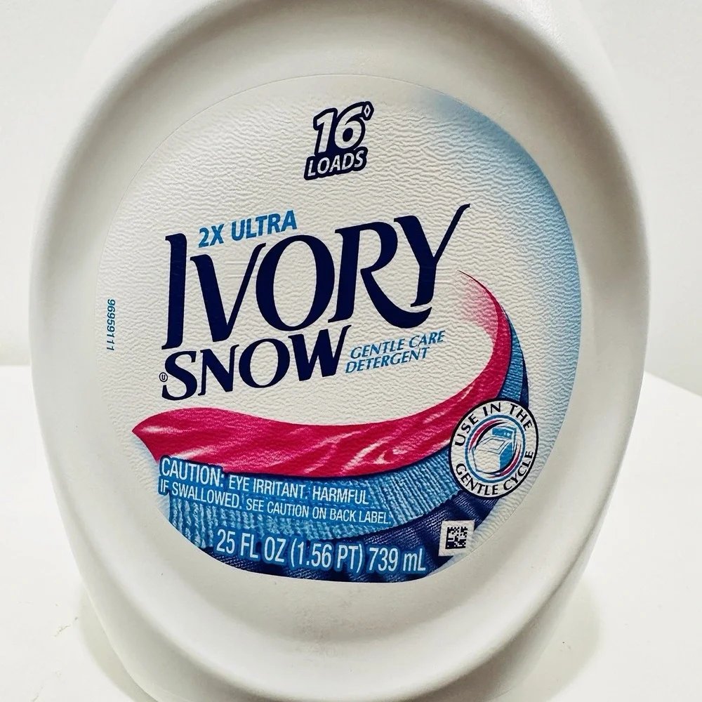 (1) IVORY Snow‎ 2X Ultra Gentle Care Detergent Liquid ~25 fl oz~ PINK Cap.